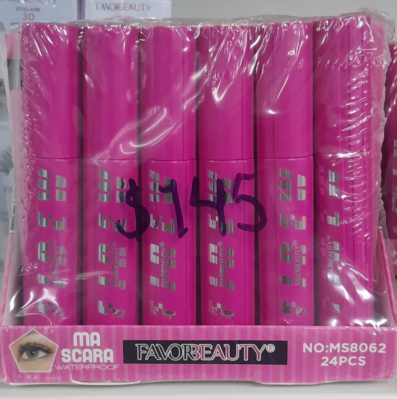 Máscara de pestañas waterproof Favorbeauty MS8062, paquete de 24 piezas